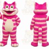 Pink Striped Cat Mascot Costume