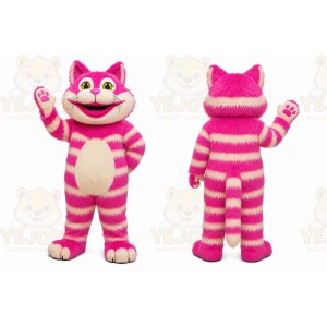 Pink Striped Cat Mascot Costume