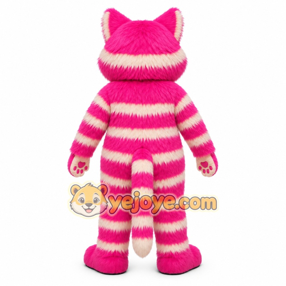 Pink Striped Cat Mascot Costume Pink Striped Cat Mascot Costume