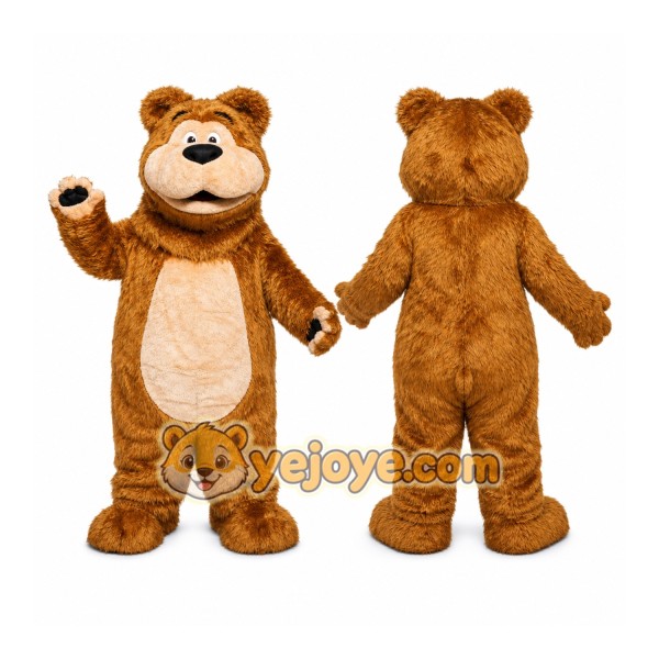 Tan Bear Mascot Costume