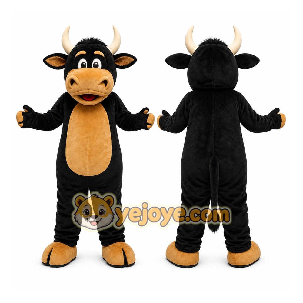 Black Bull Mascot Costume Black Bull Mascot Costume