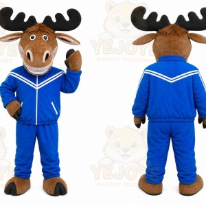 Blue Moose Mascot Costume