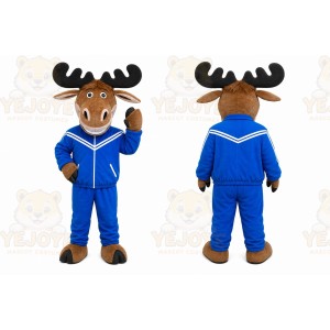 Blue Moose Mascot Costume
