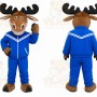 Blue Moose Mascot Costume