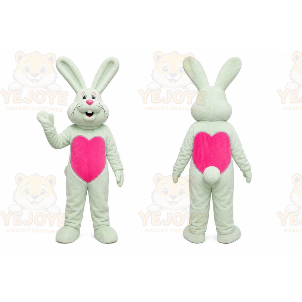 White Rabbit Heart Mascot Costume