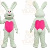 White Rabbit Heart Mascot Costume