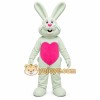White Rabbit Heart Mascot Costume White Rabbit Heart Mascot Costume