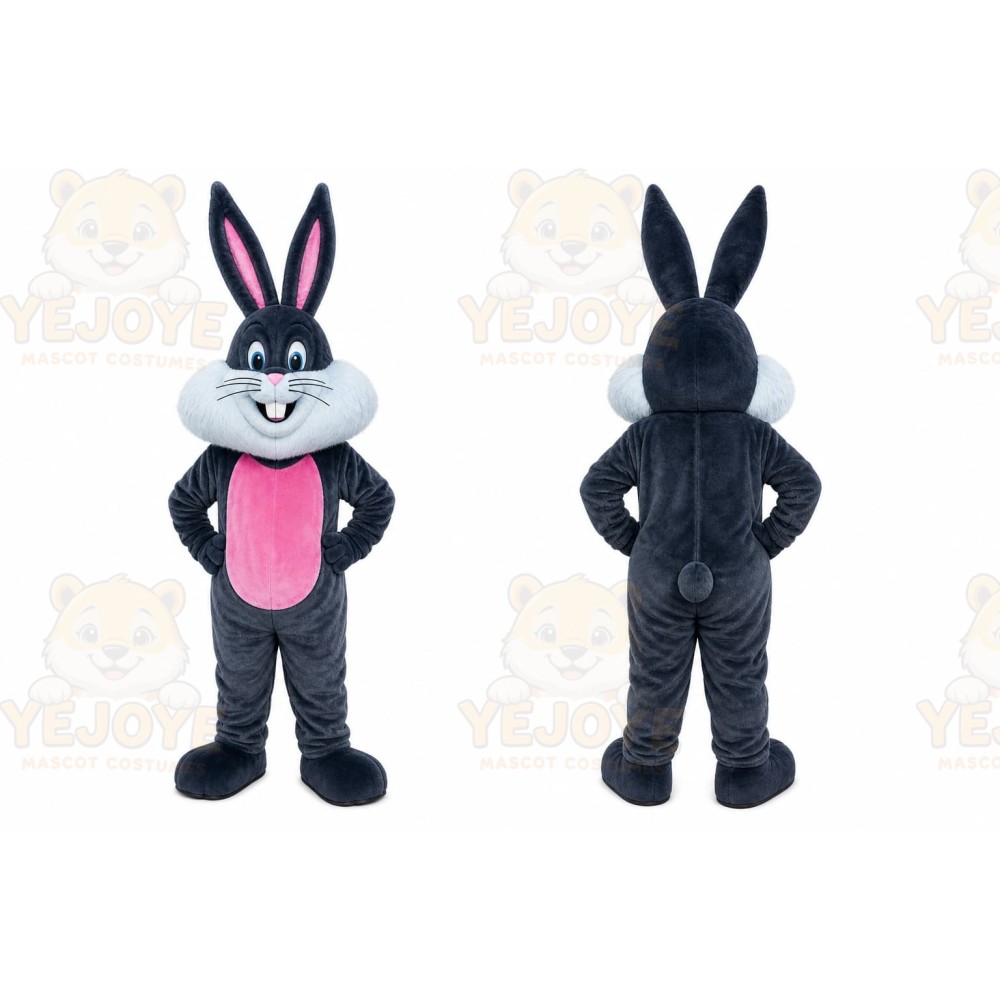 Gray Rabbit Heart Mascot Costume