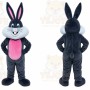 Gray Rabbit Heart Mascot Costume