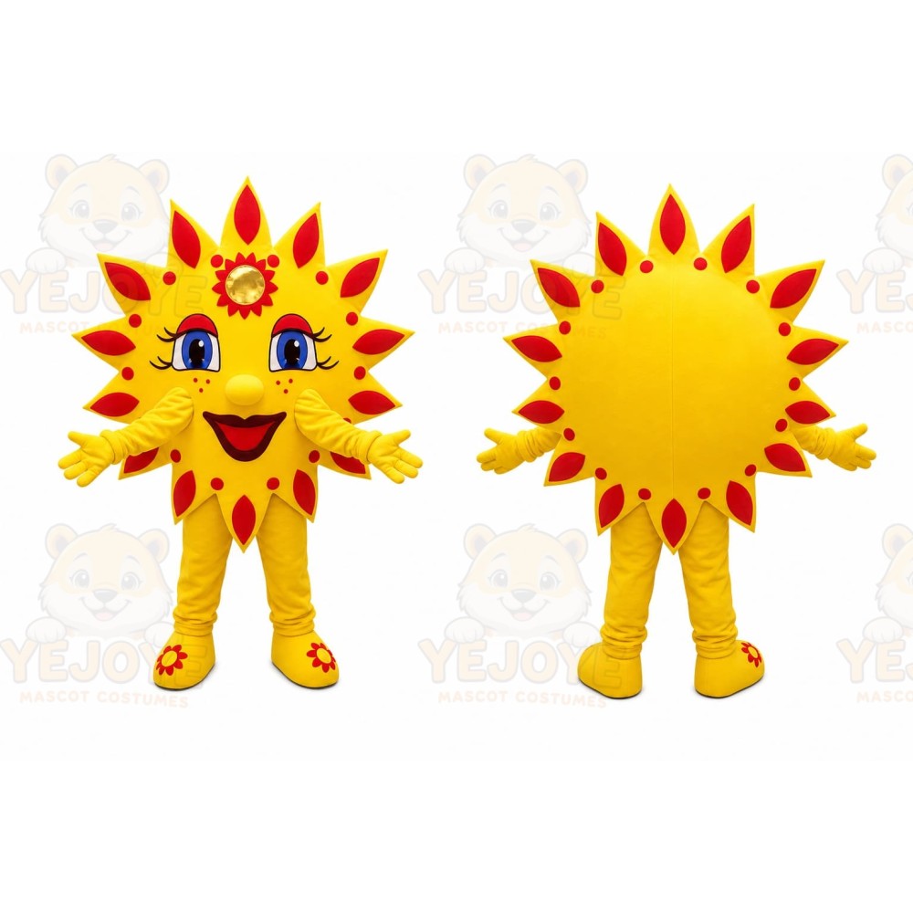 Yellow Sun Mascot Costume