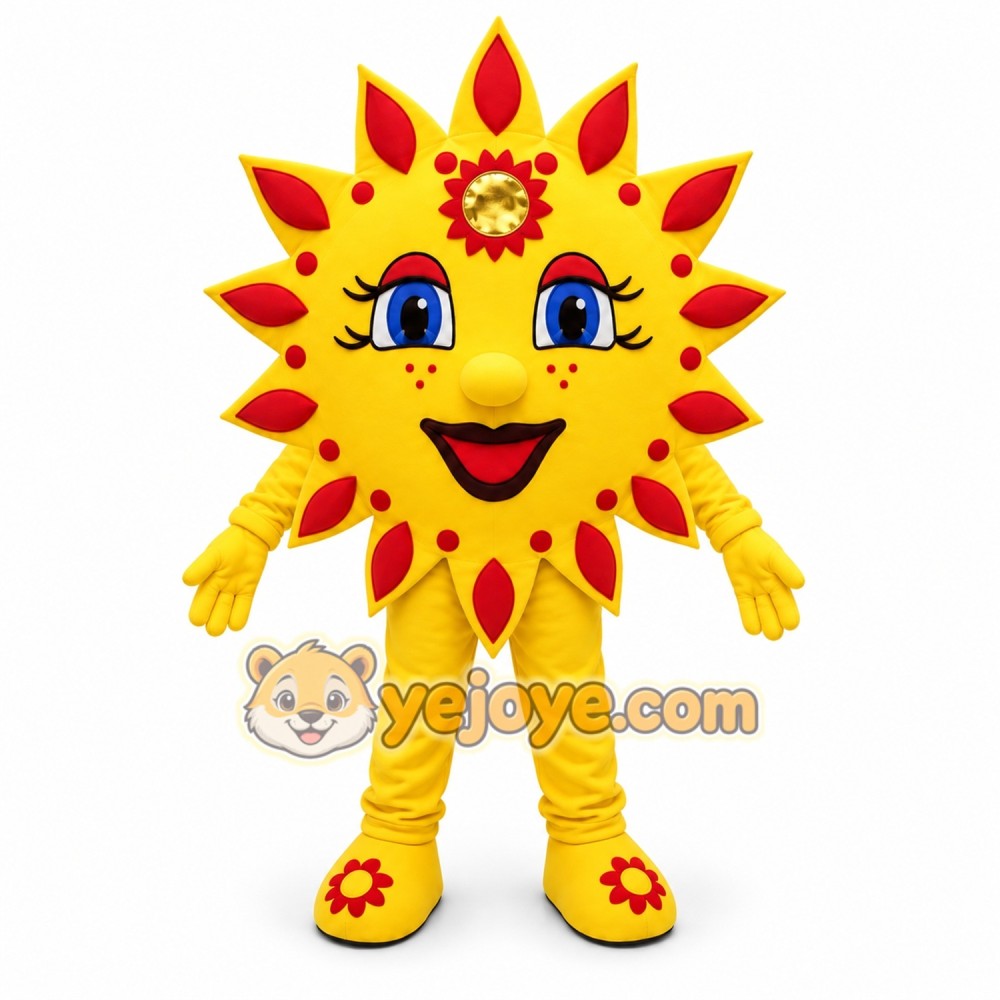Yellow Sun Mascot Costume Yellow Sun Mascot Costume