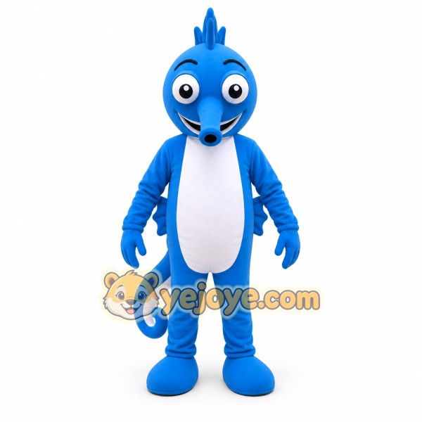 Blue Seahorse Mascot Costume