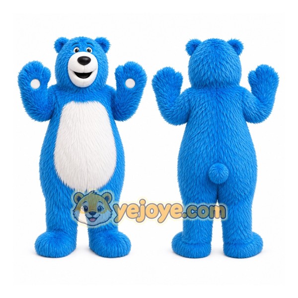 Blue Bear Mascot Costume