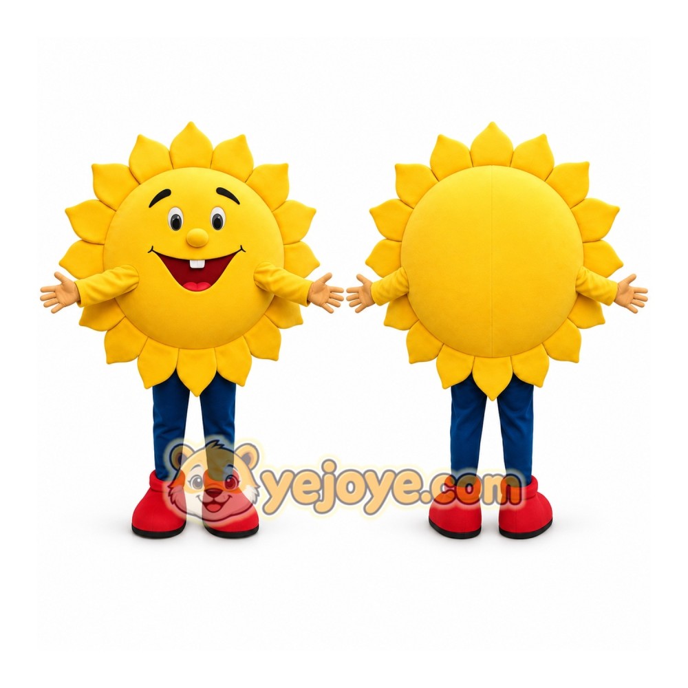 Yellow Sun Mascot Costume Yellow Sun Mascot Costume