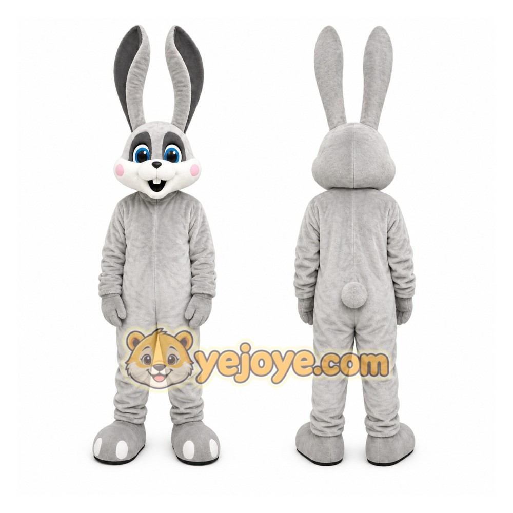 Gray Rabbit Mascot Costume Gray Rabbit Mascot Costume