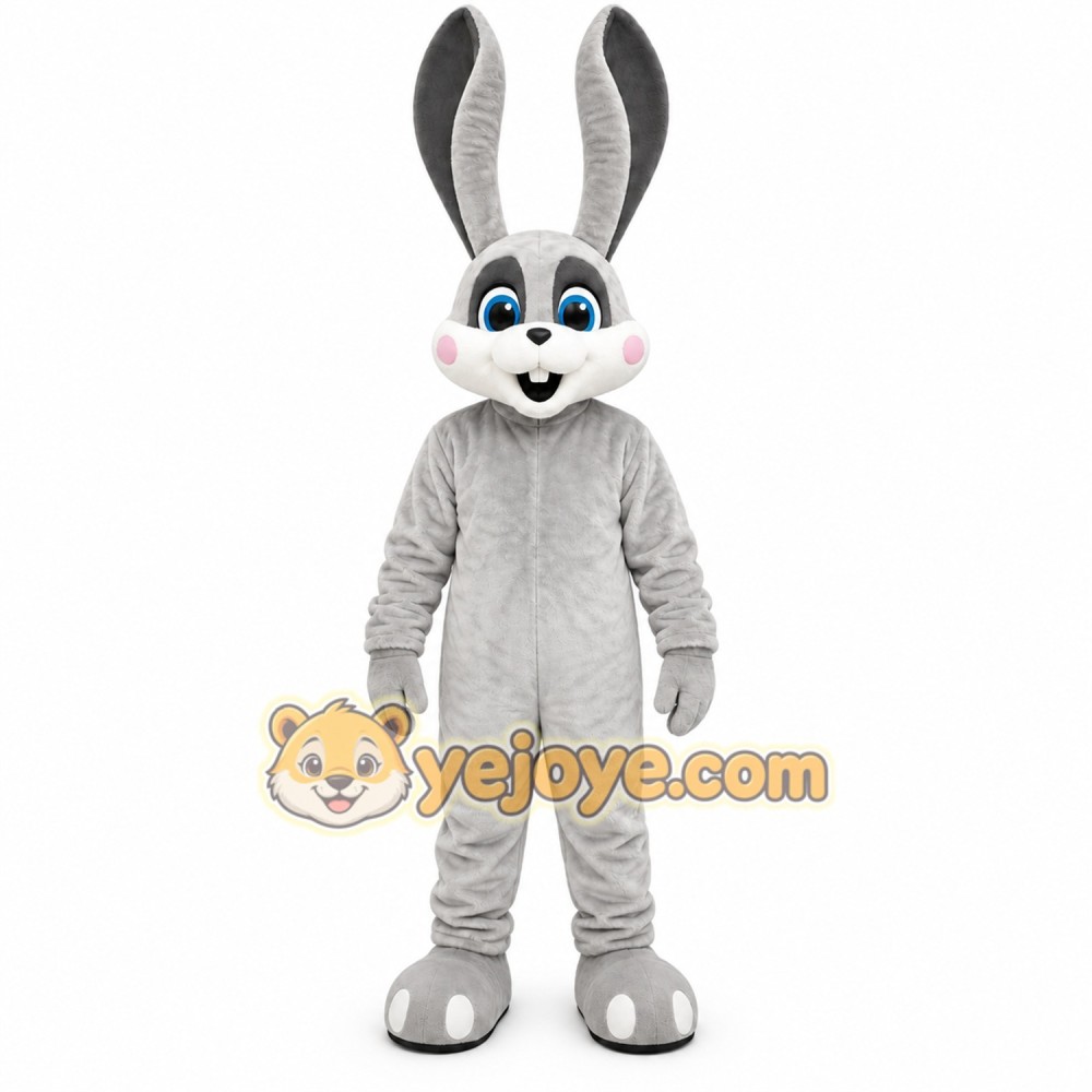 Gray Rabbit Mascot Costume Gray Rabbit Mascot Costume
