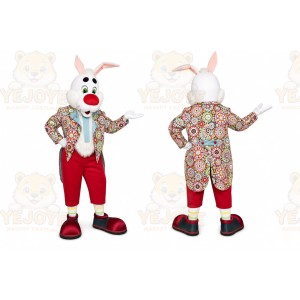 White Rabbit Floral Mascot Costume