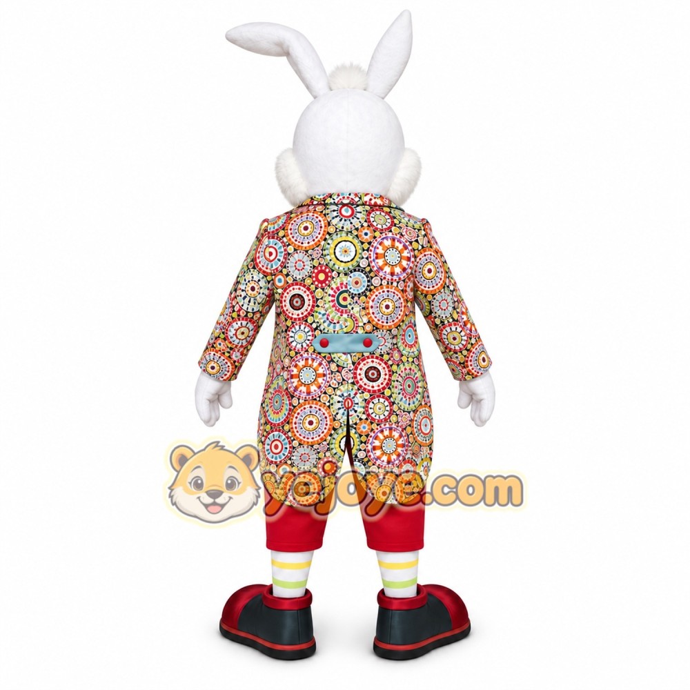 White Rabbit Floral Mascot Costume White Rabbit Floral Mascot Costume