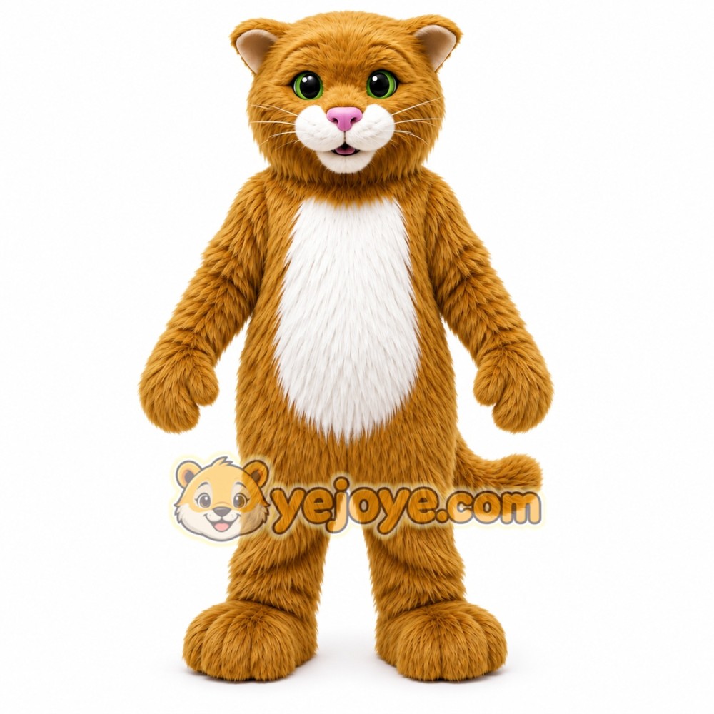 Tan Cat Mascot Costume Tan Cat Mascot Costume