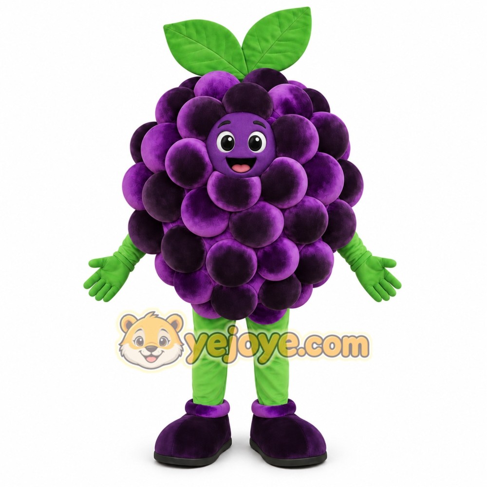 Purple Grape Mascot Costume Purple Grape Mascot Costume