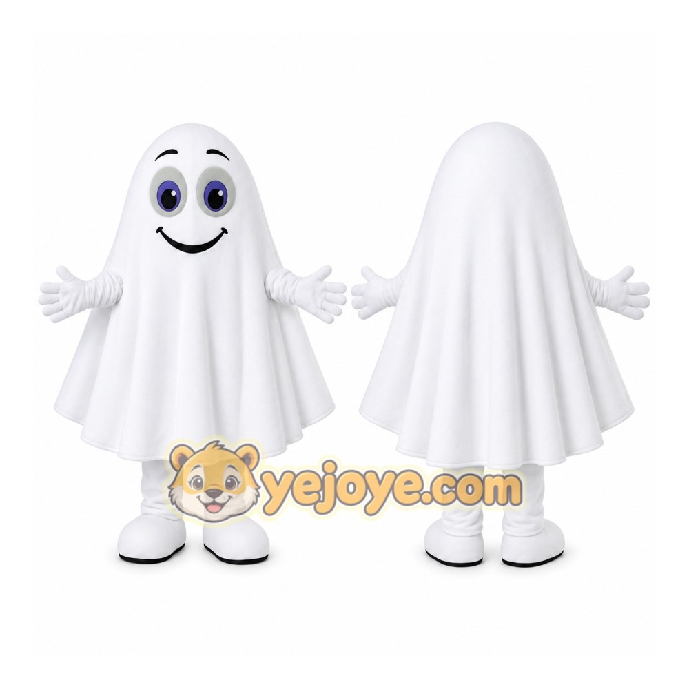 White Ghost Mascot Costume White Ghost Mascot Costume