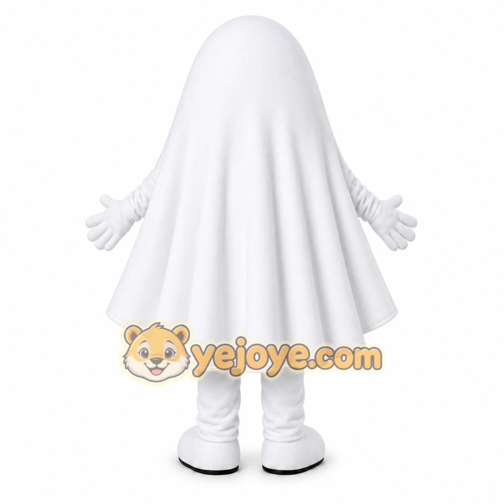 White Ghost Mascot Costume White Ghost Mascot Costume