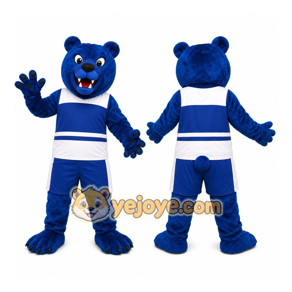 Blue Bear Sports Mascot Costume Blue Bear Sports Mascot Costume