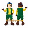 Green Worker Boy Mascot Costume Green Worker Boy Mascot Costume