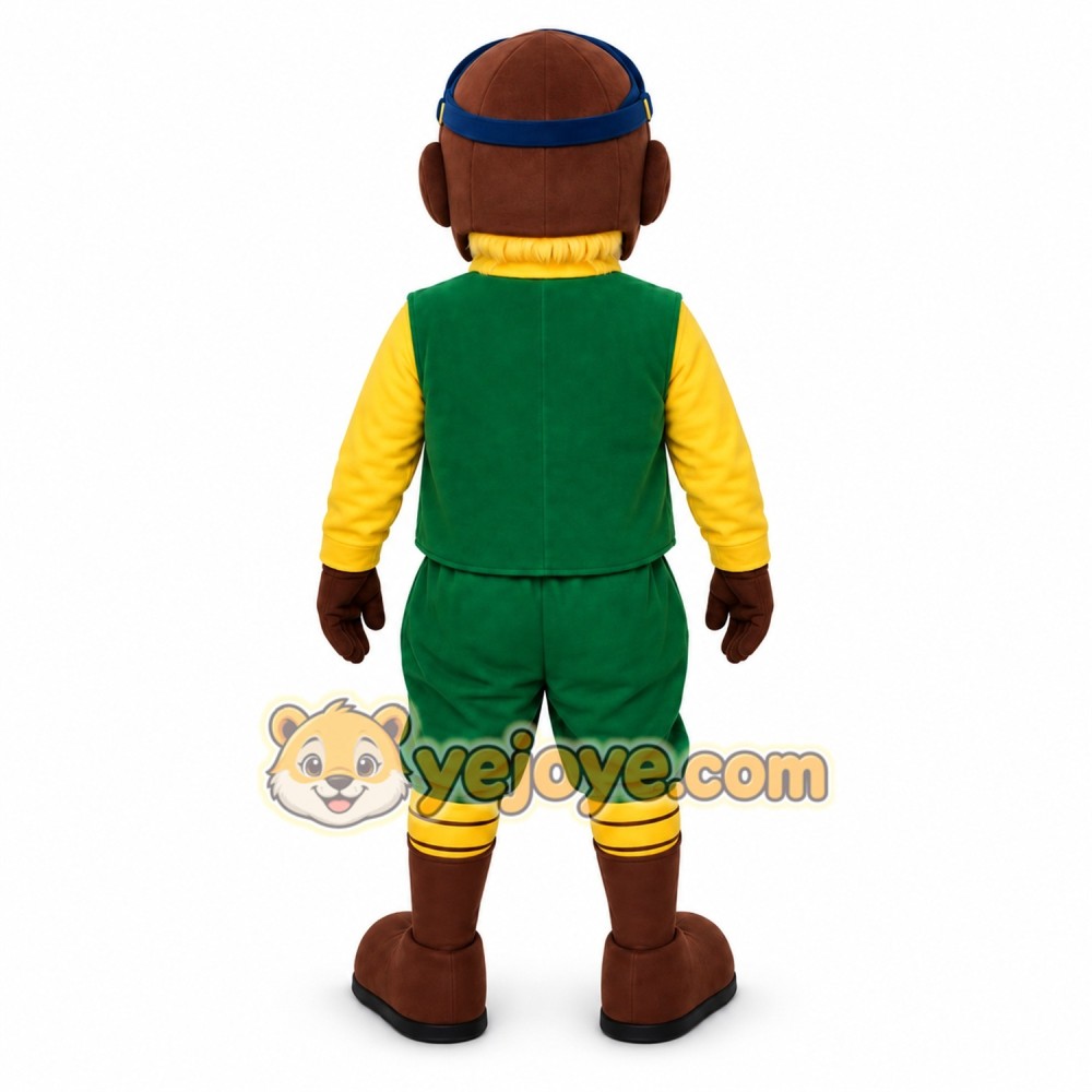 Green Worker Boy Mascot Costume Green Worker Boy Mascot Costume
