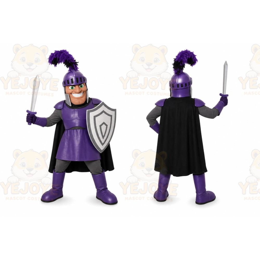 Purple Knight Mascot Costume