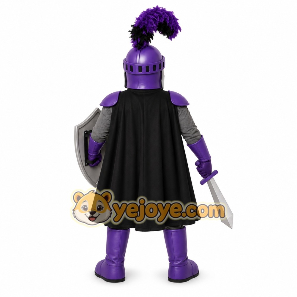 Purple Knight Mascot Costume Purple Knight Mascot Costume