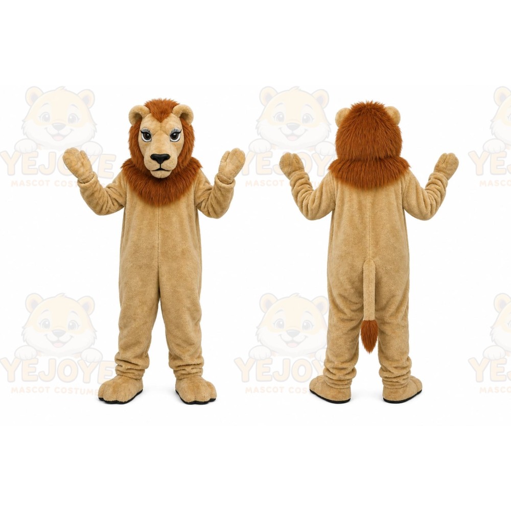 Tan Lion Mascot Costume