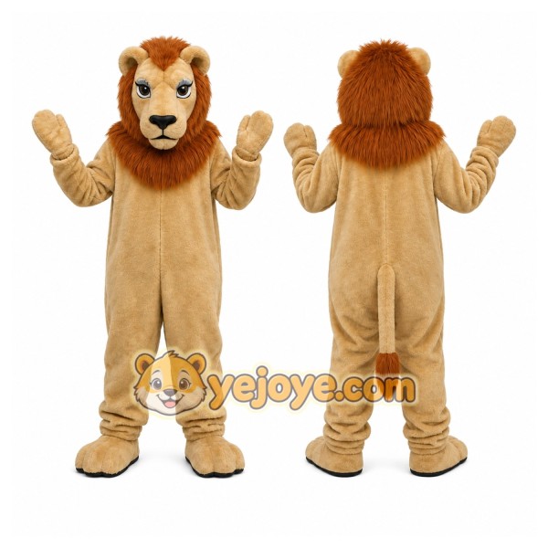 Tan Lion Mascot Costume
