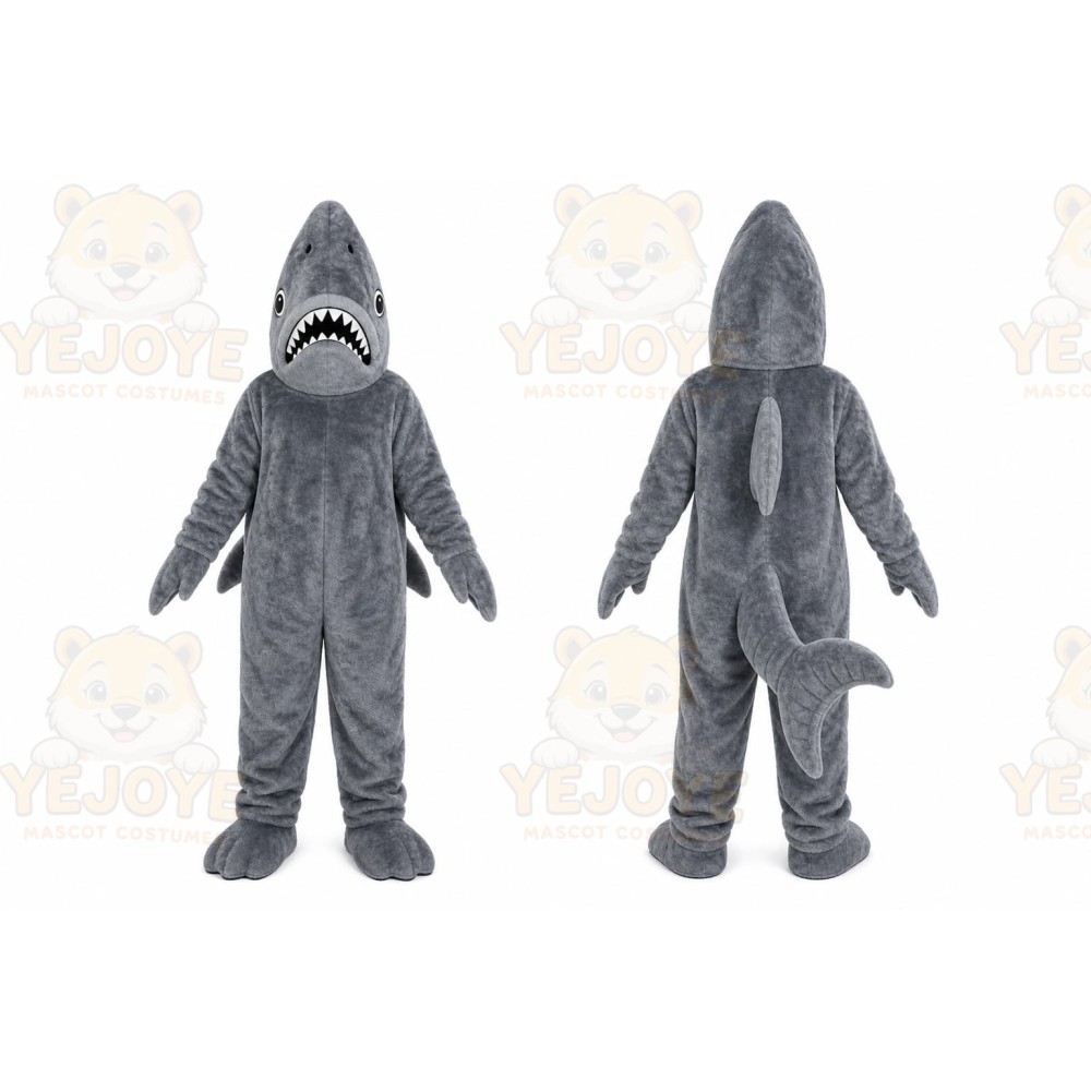 Gray Shark Mascot Costume