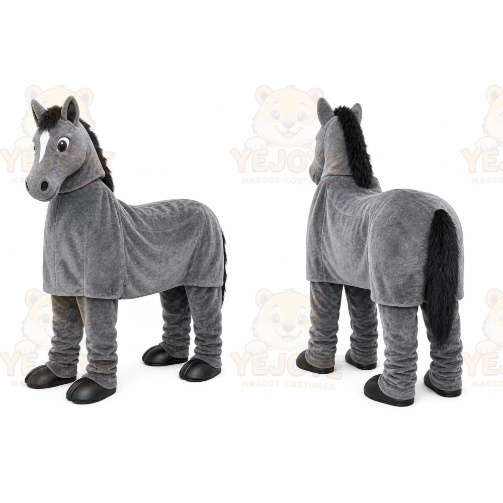 Gray Horse Mascot Costume