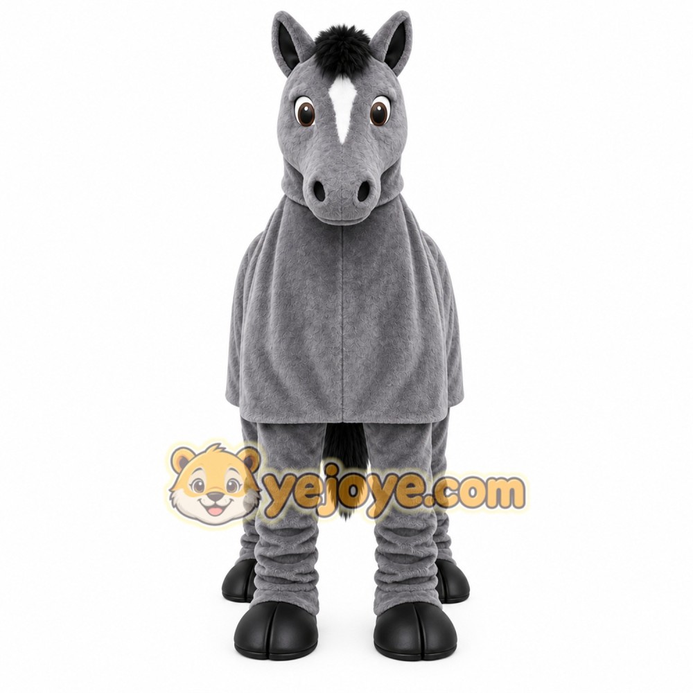 Gray Horse Mascot Costume