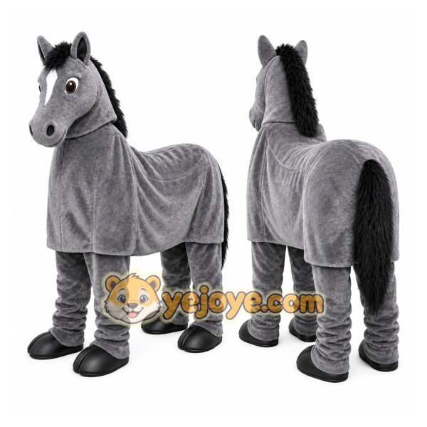 Gray Horse Mascot Costume
