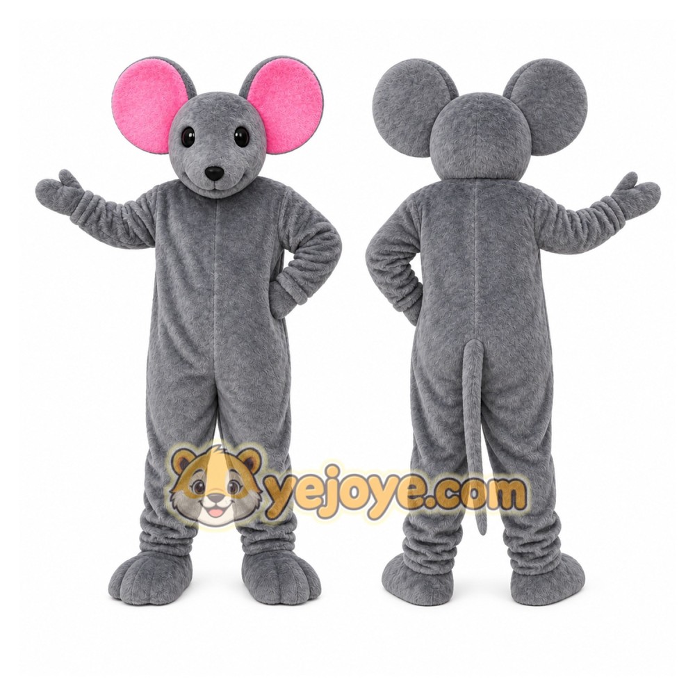 Gray Mouse Mascot Costume Gray Mouse Mascot Costume