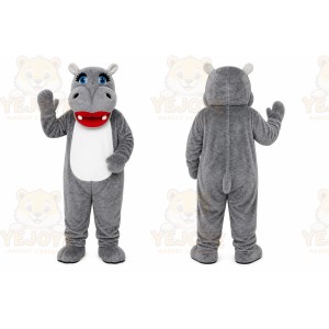 Gray Hippo Mascot Costume