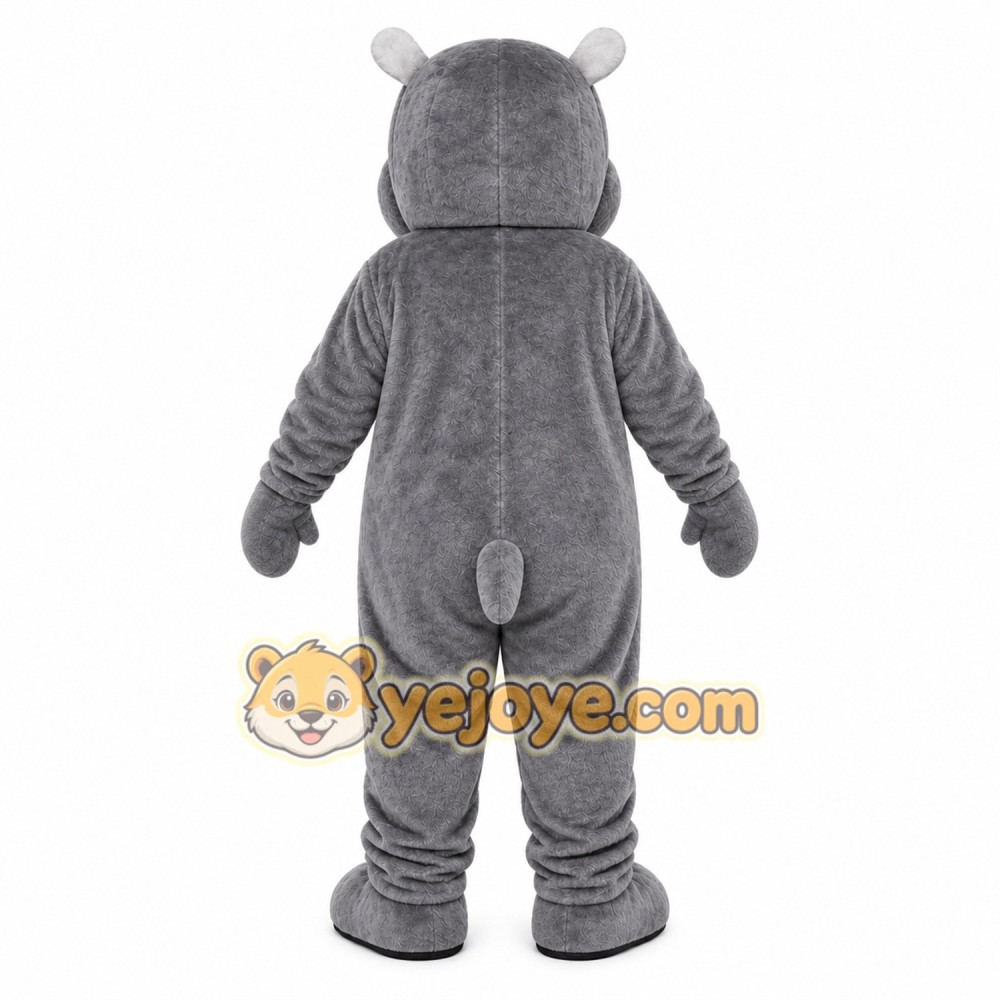 Gray Hippo Mascot Costume Gray Hippo Mascot Costume