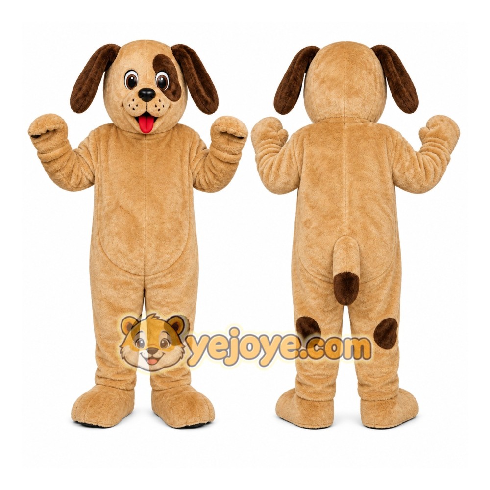 Beige Puppy Mascot Costume Beige Puppy Mascot Costume
