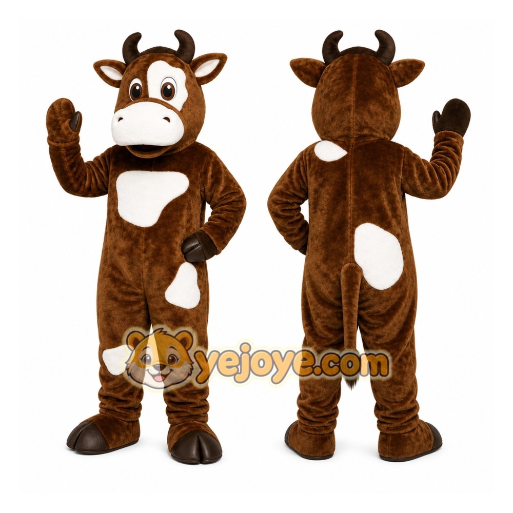 Brown Cow Mascot Costume