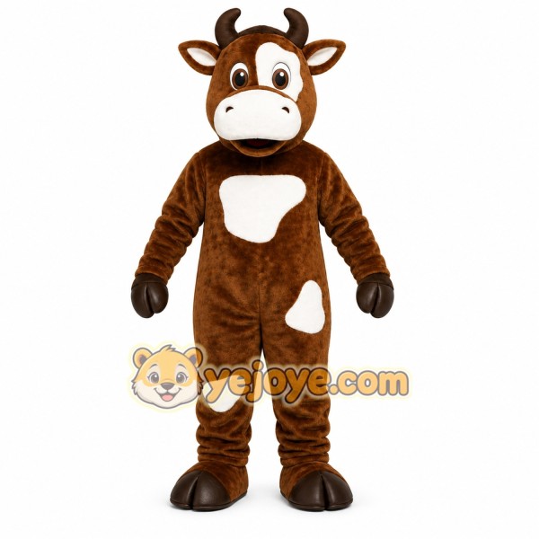 Brown Cow Mascot Costume Brown Cow Mascot Costume