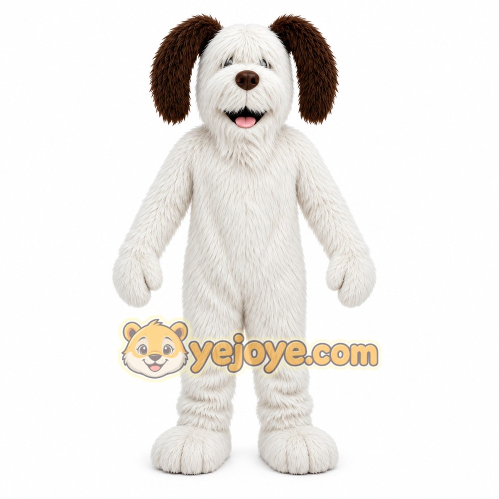 White Puppy Mascot Costume White Puppy Mascot Costume