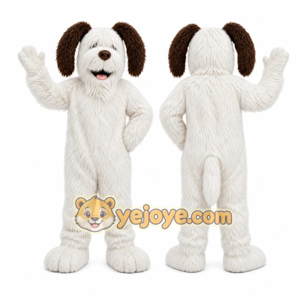 White Puppy Mascot Costume