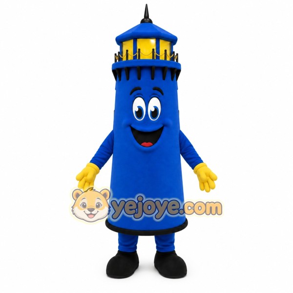 Blue Lighthouse Mascot Costume