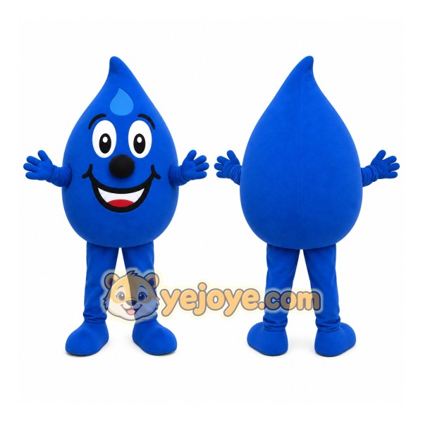 Blue Water Drop Mascot Costume
