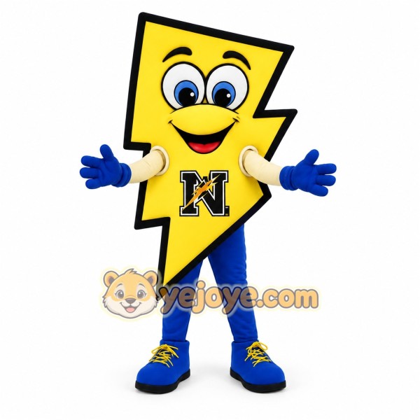 Yellow Lightning Bolt Mascot Costume