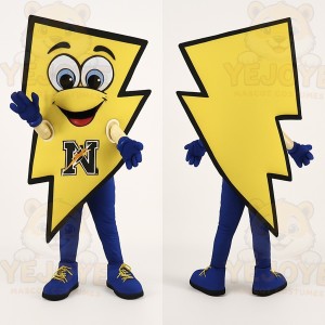 Yellow Lightning Bolt Mascot Costume