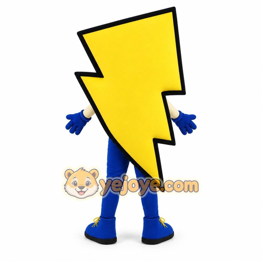 Yellow Lightning Bolt Mascot Costume Yellow Lightning Bolt Mascot Costume